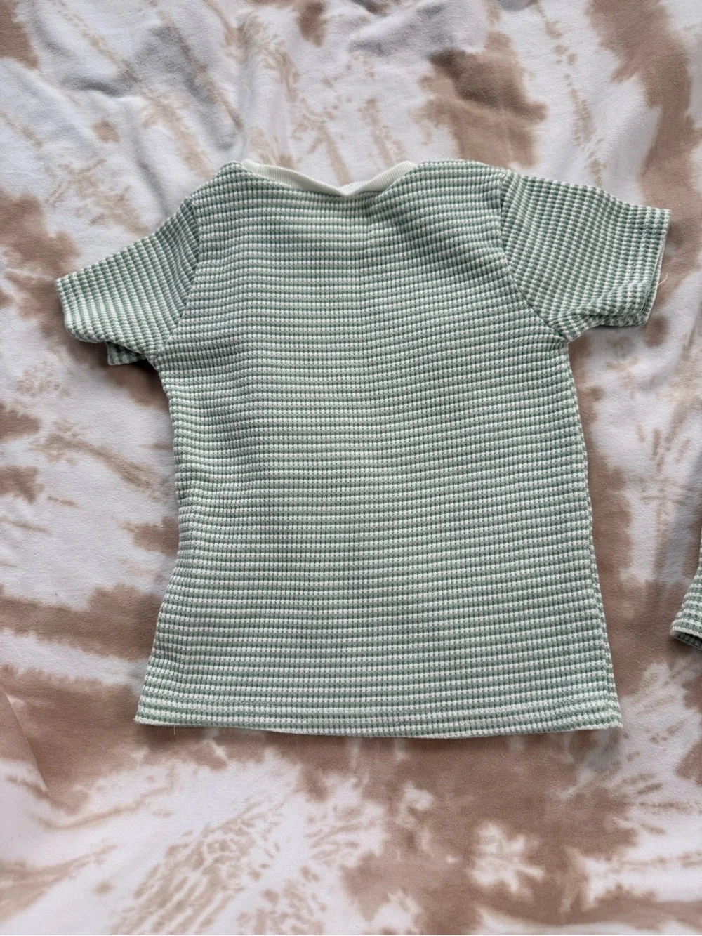 4-5Y Waffle Knit Short Set in Sage Green